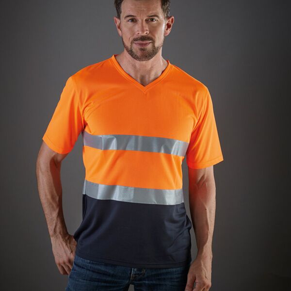 Hi-vis top cool super light v-neck t-shirt (HVJ910) Thumbnail