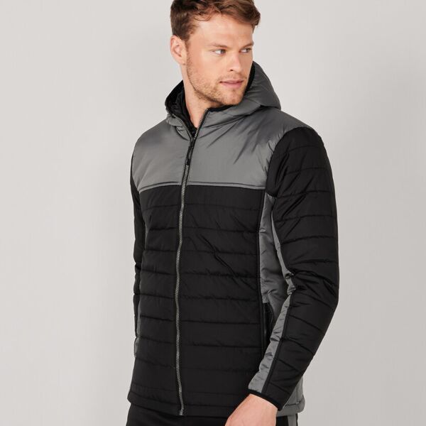 Hooded contrast padded jacket Thumbnail